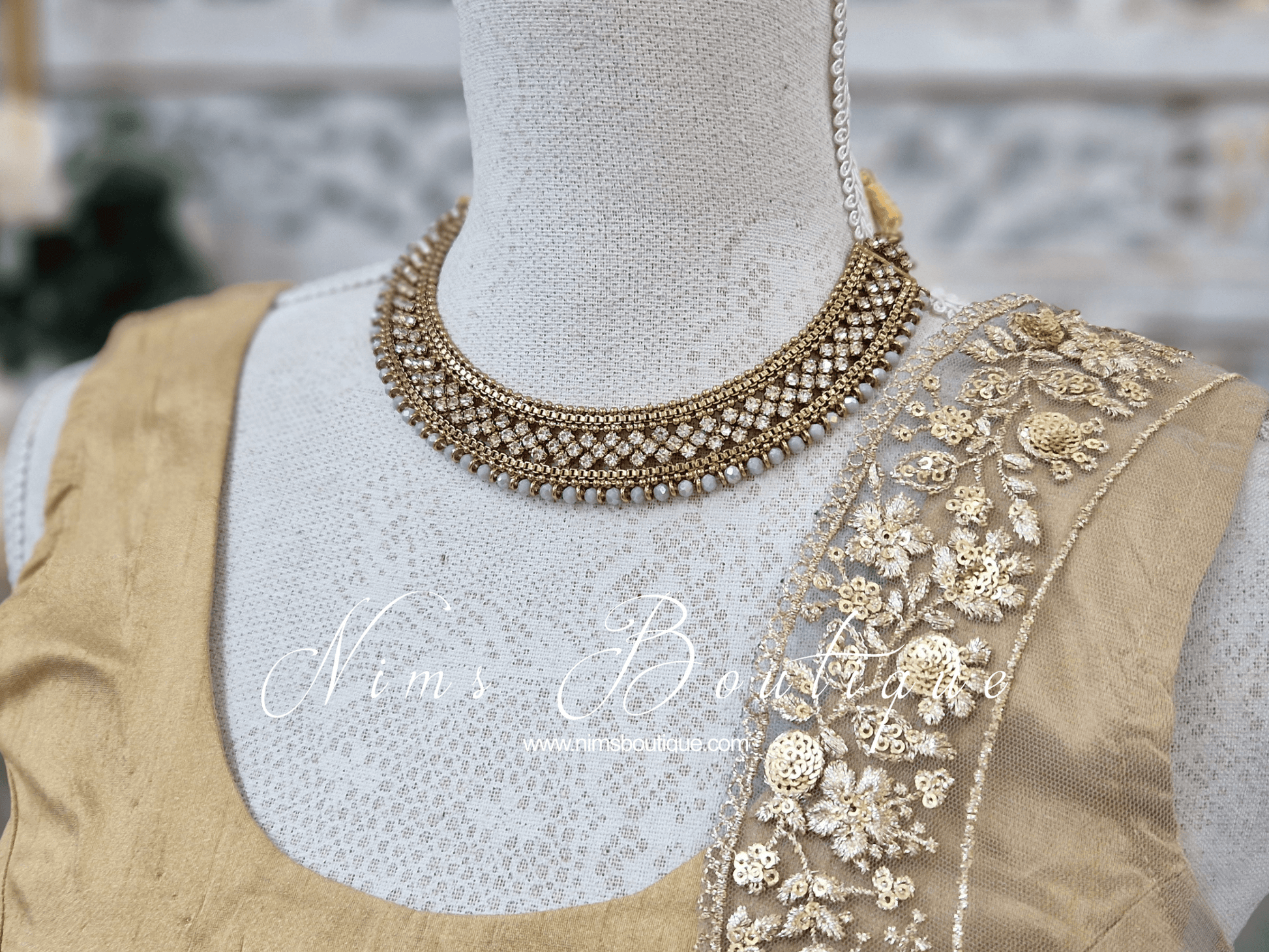 Nims Boutique Statement Royal Grey Necklace