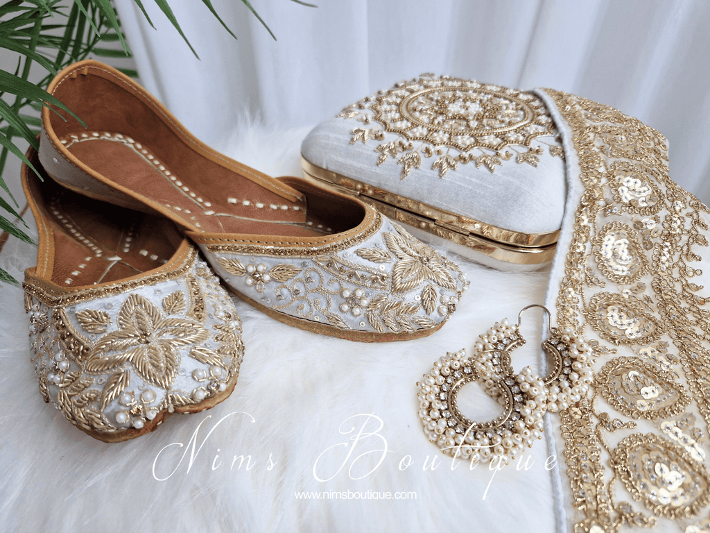 Nims Boutique Meghna Royal Pearl Cluster Hoop Earrings