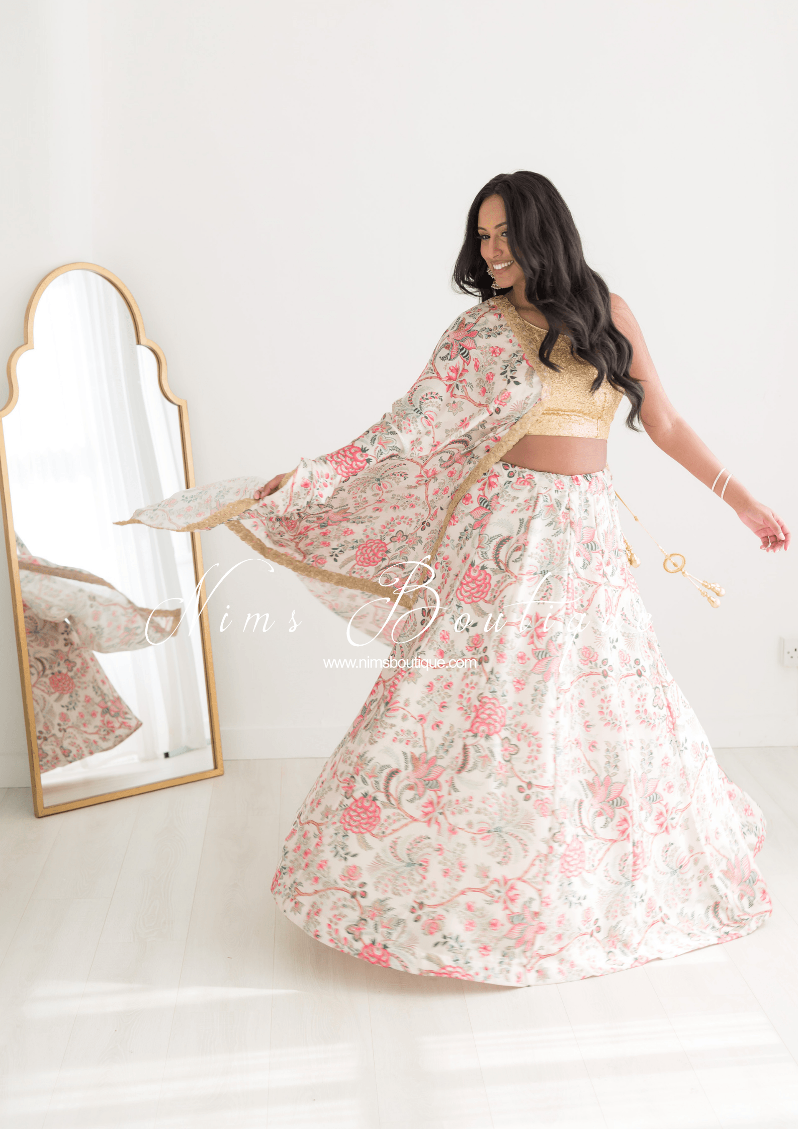 Nims Boutique Kitara Satin Print readymade skirt/lehnga sizes 6-22