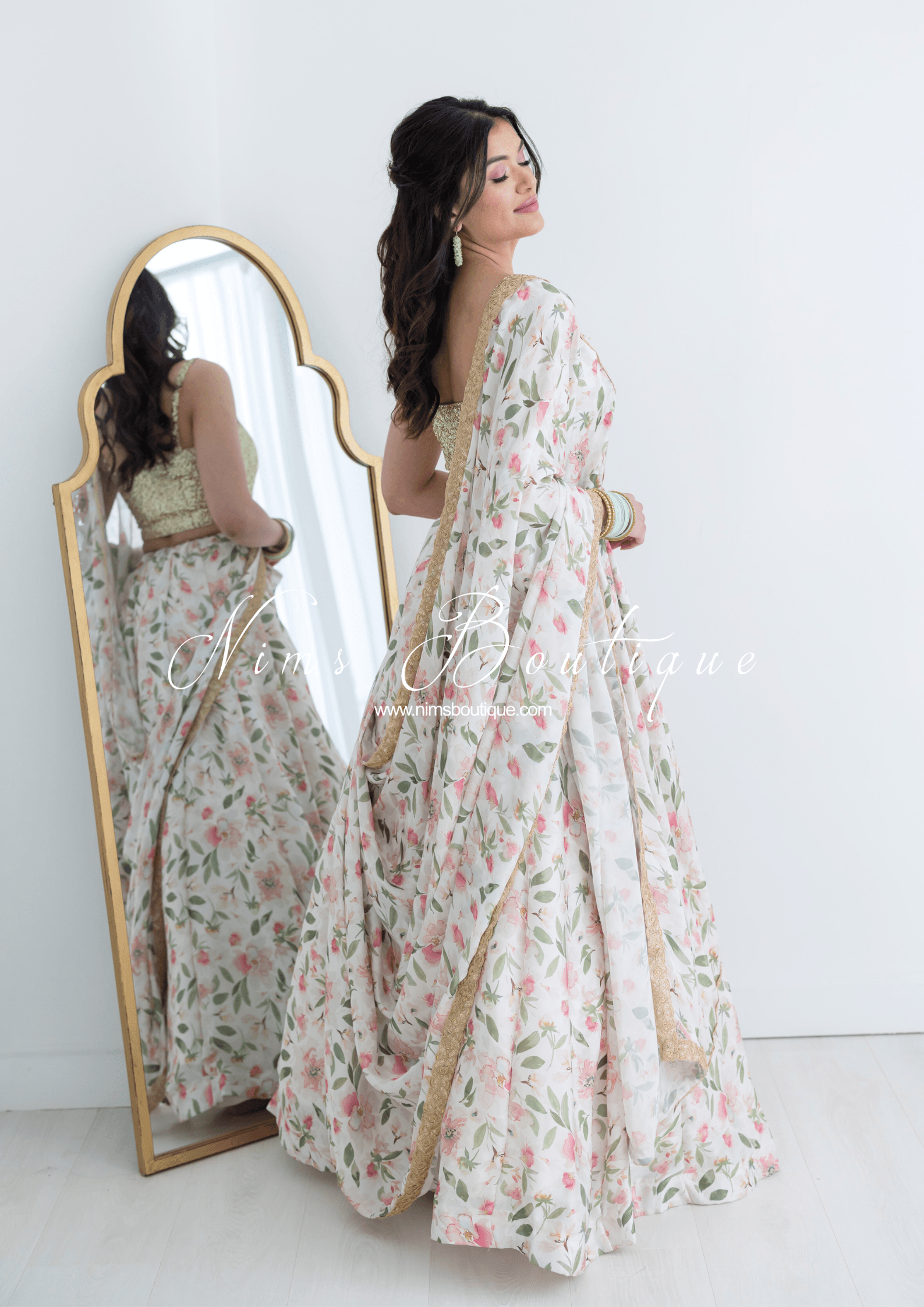 Nims Boutique Olivia Satin Print readymade skirt/lehnga sizes 6-22