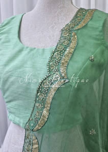 Mint Sequin Organza Dupatta/Chunni