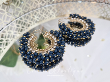 Meghna Royal Navy Cluster Hoop Earrings