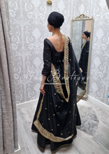 Nims Boutique Sunidhi Black Multicolour Organza Dupatta/Chunni