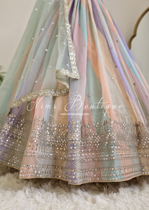 Pastel Stripe Lehnga (sizes 4-16)