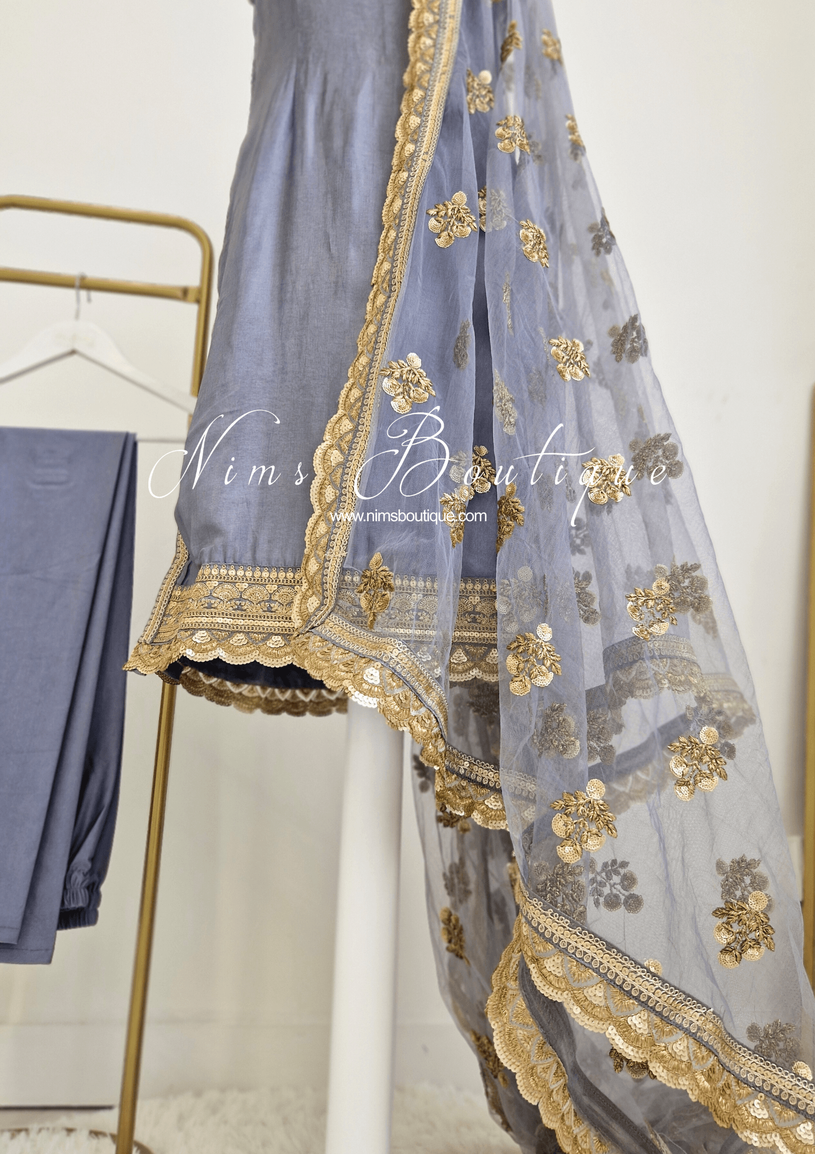 Nims Boutique The NB Classic Sleeveless Grey Silk Pajami Suit sizes 4 to 20