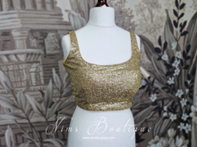 Luxury Gold Sequin Thin Strap Blouse Short (size 4-18)