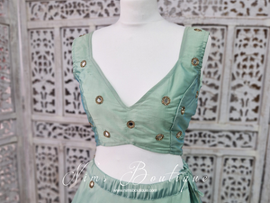 Rani Luxury Mint Silk Mirror Blouse (size 4-16)