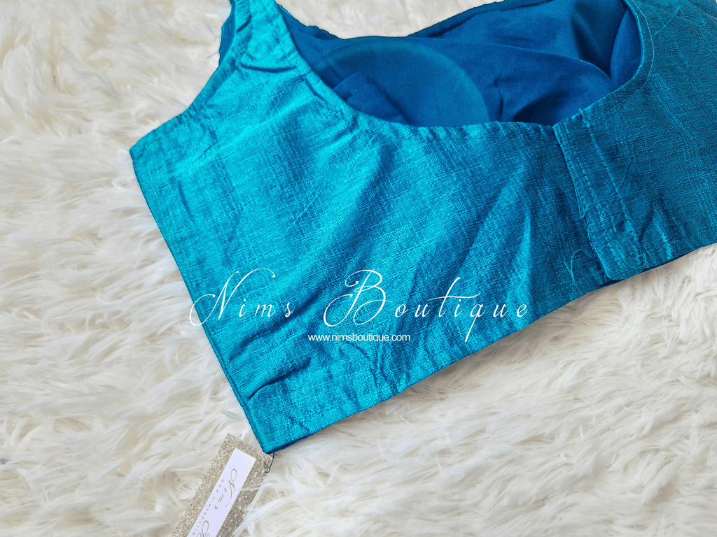 Nims Boutique The NB Peacock Blue Blouse 12-14