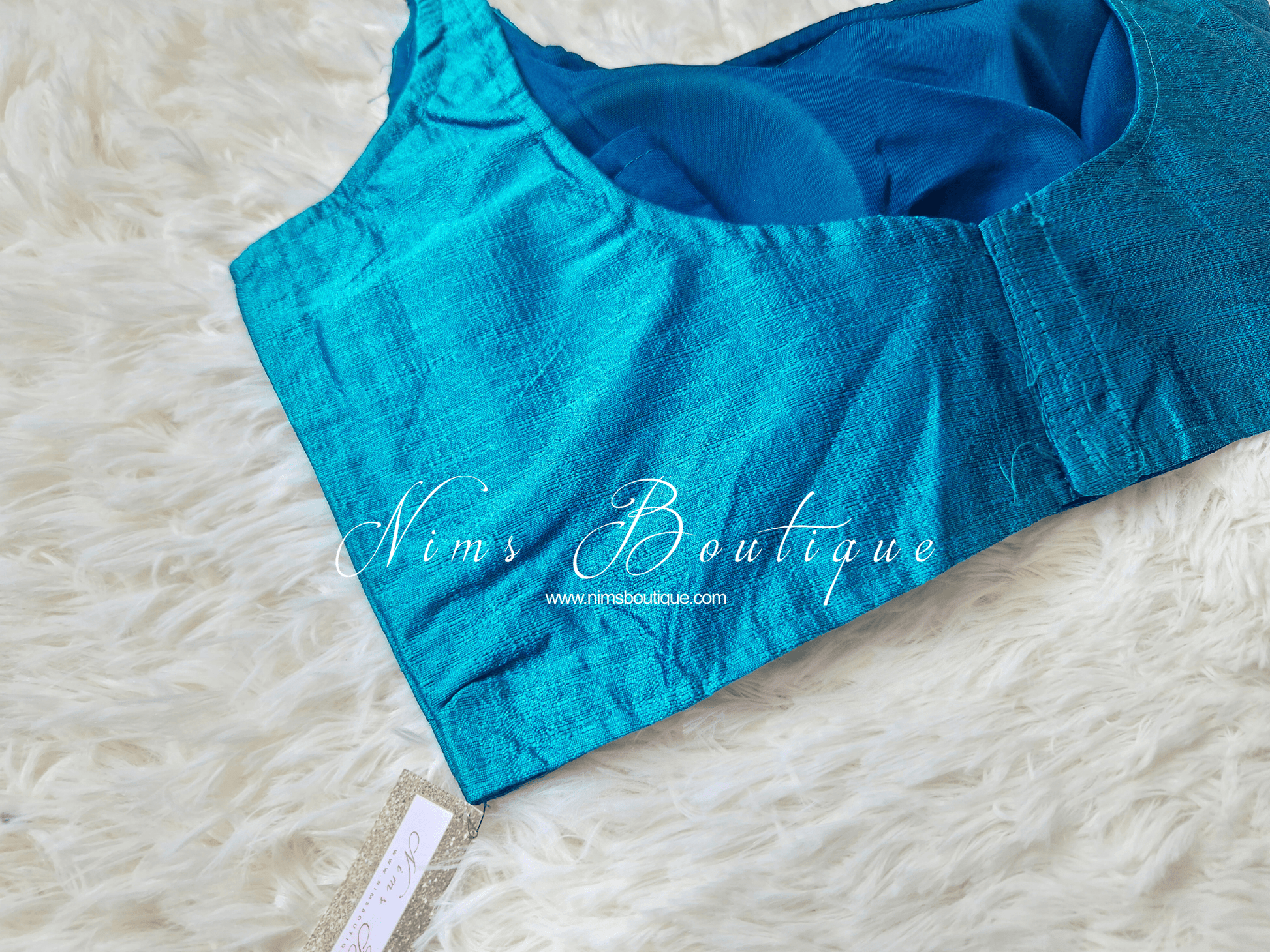 Nims Boutique The NB Peacock Blue Blouse 12-14