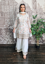 Luxury White Embroidered Sharara Suit (10-12)