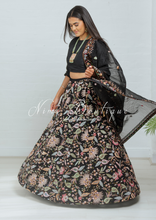 Sarika Black Multicolour Embellished Luxury Skirt (sizes 4-22)