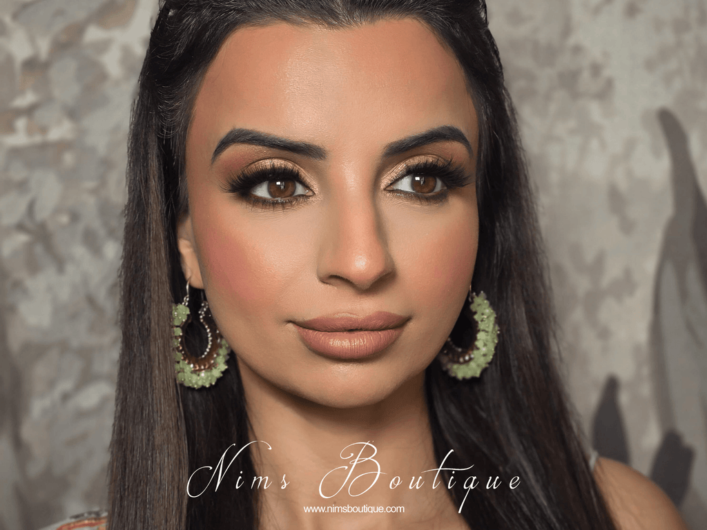 Nims Boutique Meghna Royal Mint Hoop Earrings