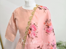 Nims Boutique Peach Pure Silk High Neck Blouse with sleeves size 4-20