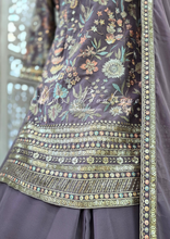 Luxury Dusky Lilac Embroidered Sharara Suit (10-12)