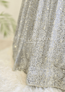 Nims Boutique Arya Grey & Gold Sequin Luxury Skirt sizes 6-16