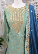 Luxury Mint & Blue Lehnga Suit (Size 12-14)