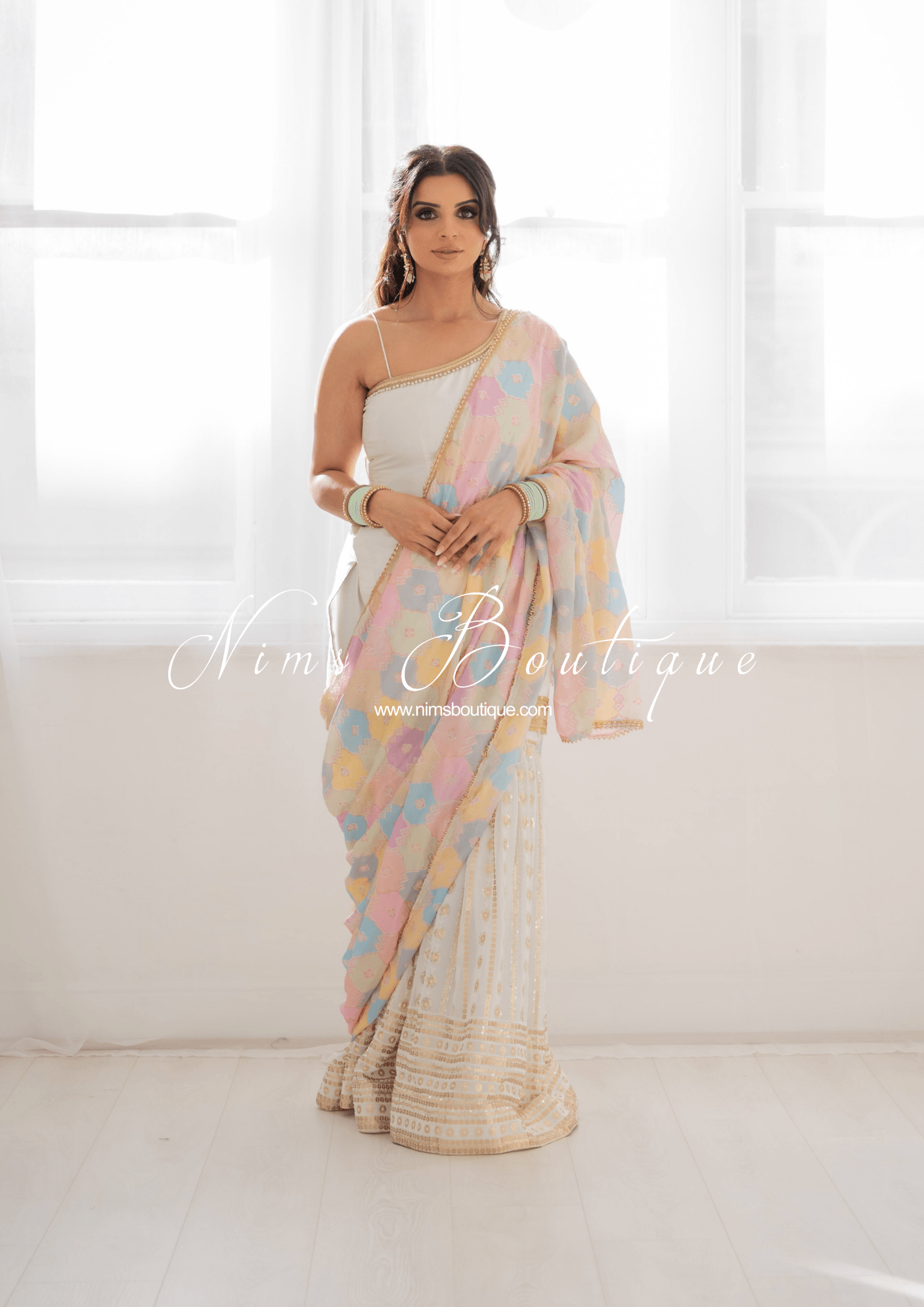 Nims Boutique Luxury Pastel Multicolour Dupatta/Chunni