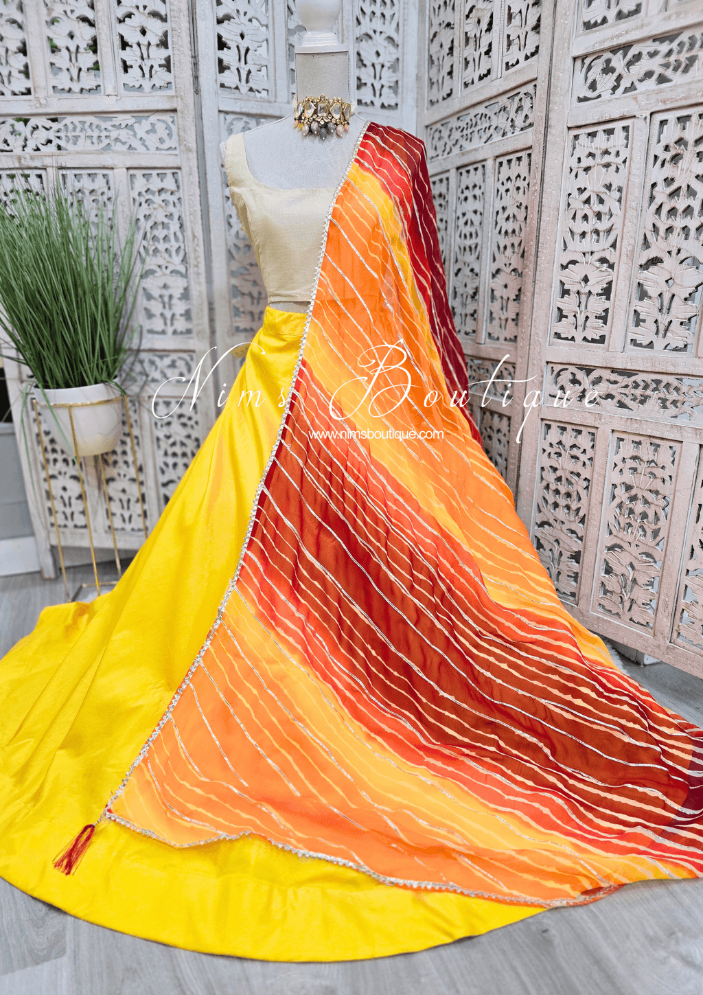 Nims Boutique Sunset Stripe Dupatta/Chunni