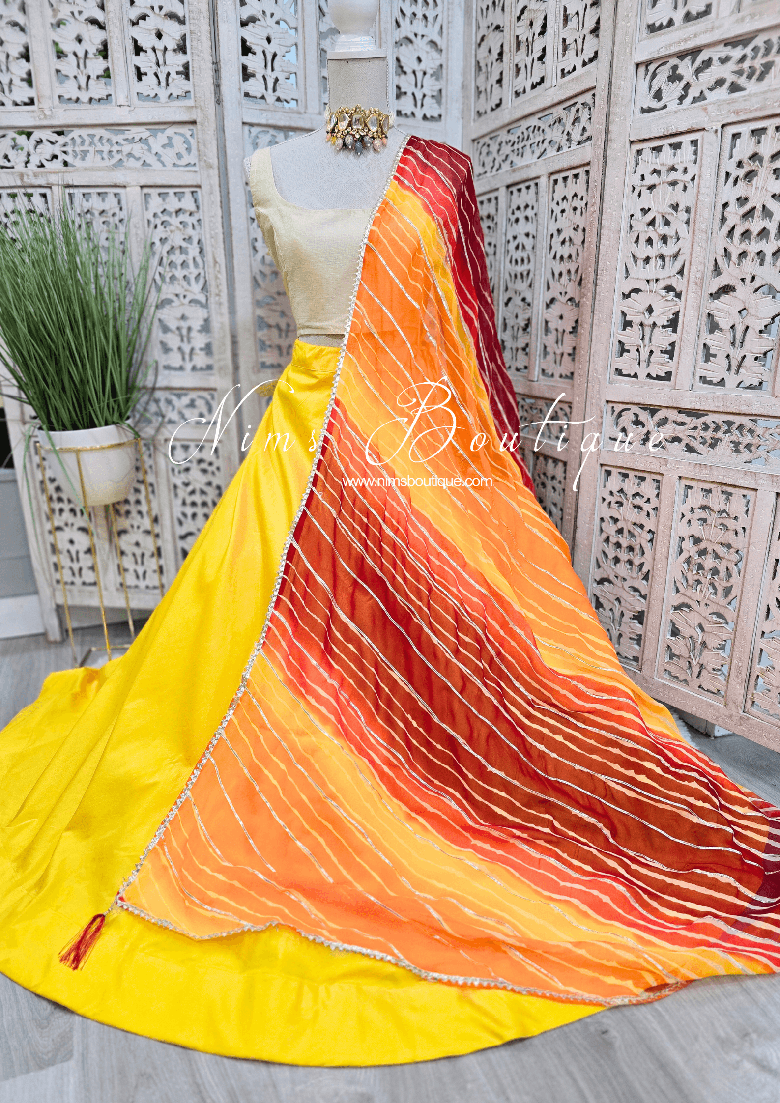 Nims Boutique Sunset Stripe Dupatta/Chunni
