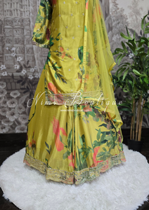 Nims Boutique Tropical Sharara Suit Size 12-16