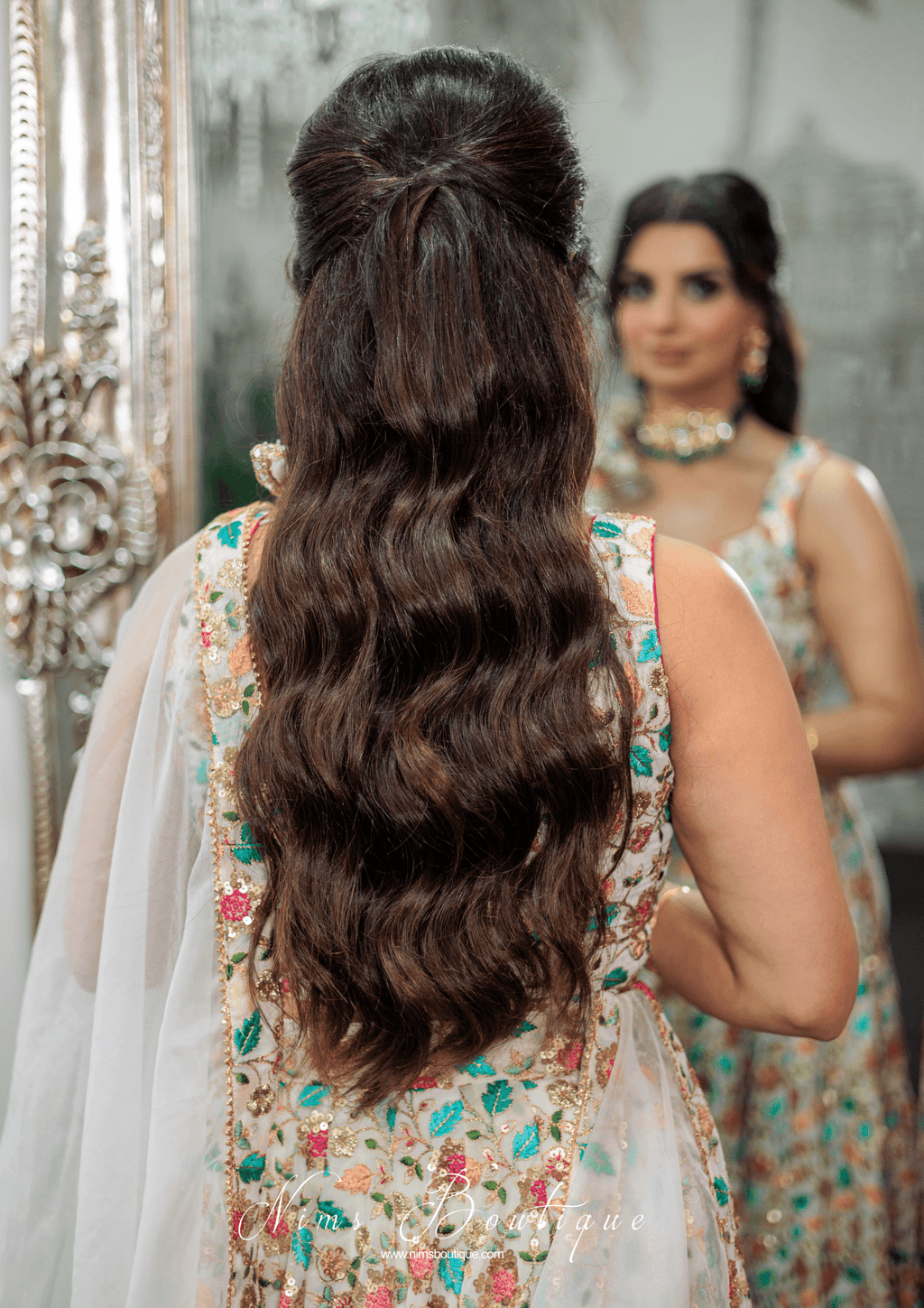 Nims Boutique Aditi Luxury Ivory Multicolour Lehnga sizes 6-16