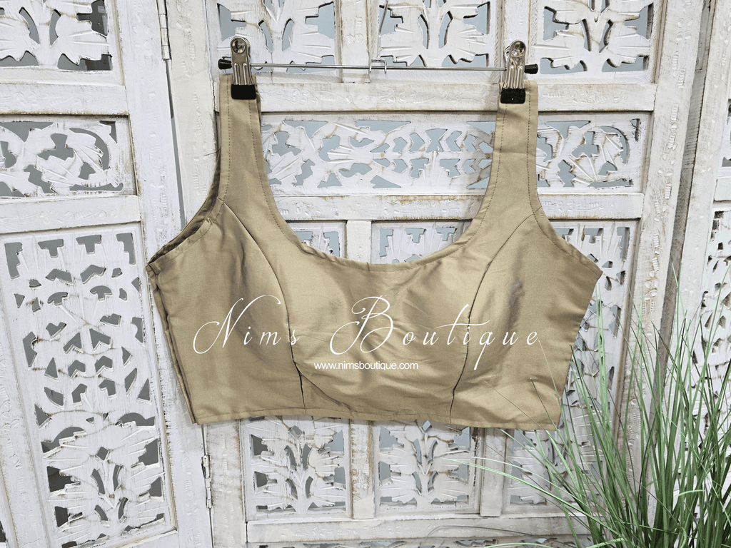 Nims Boutique The NB Light Bronze Tafetta Silk Blouse 10-14