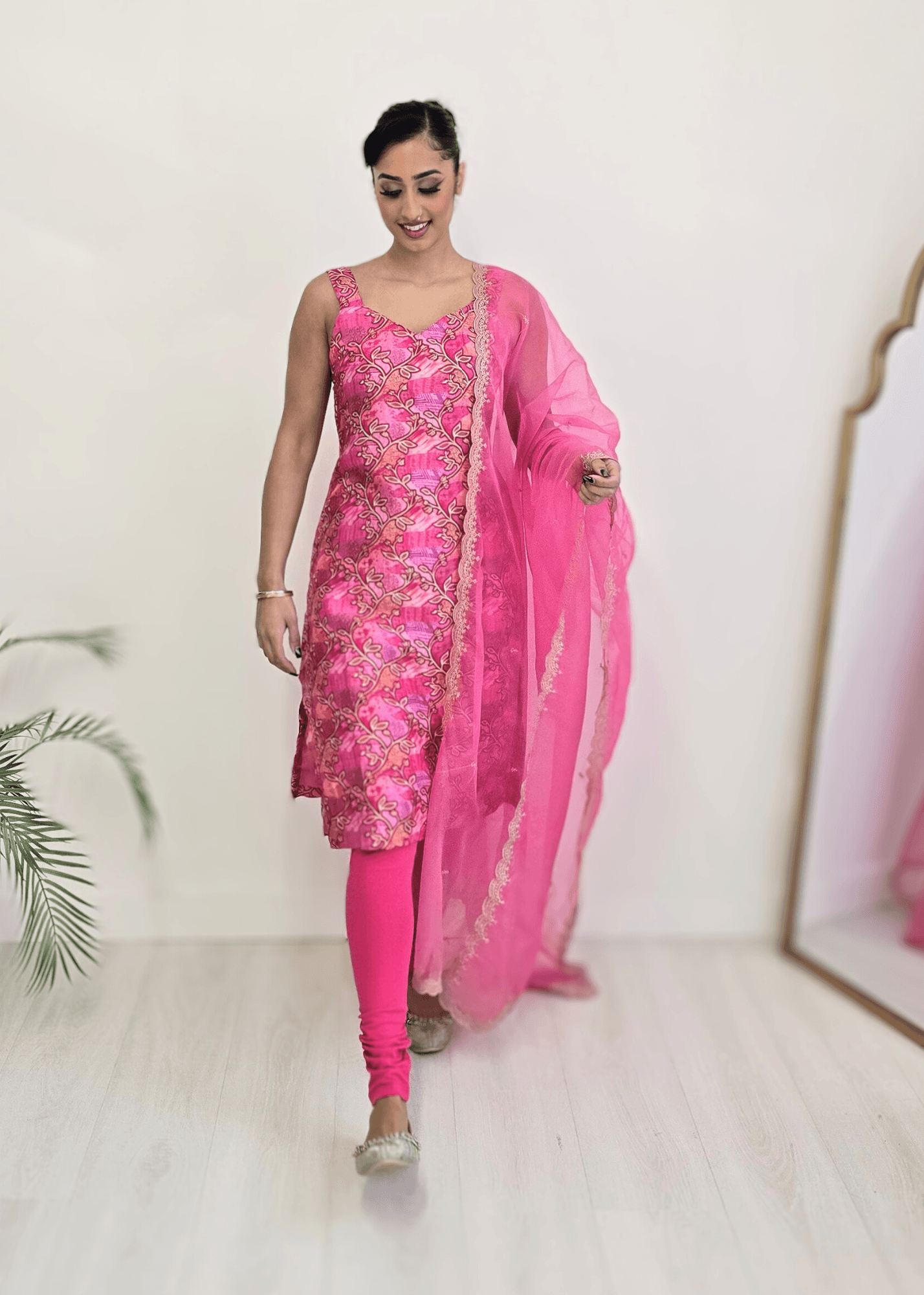 Nims Boutique Kajal Pink Printed Pajami Suit sizes 6 to 18