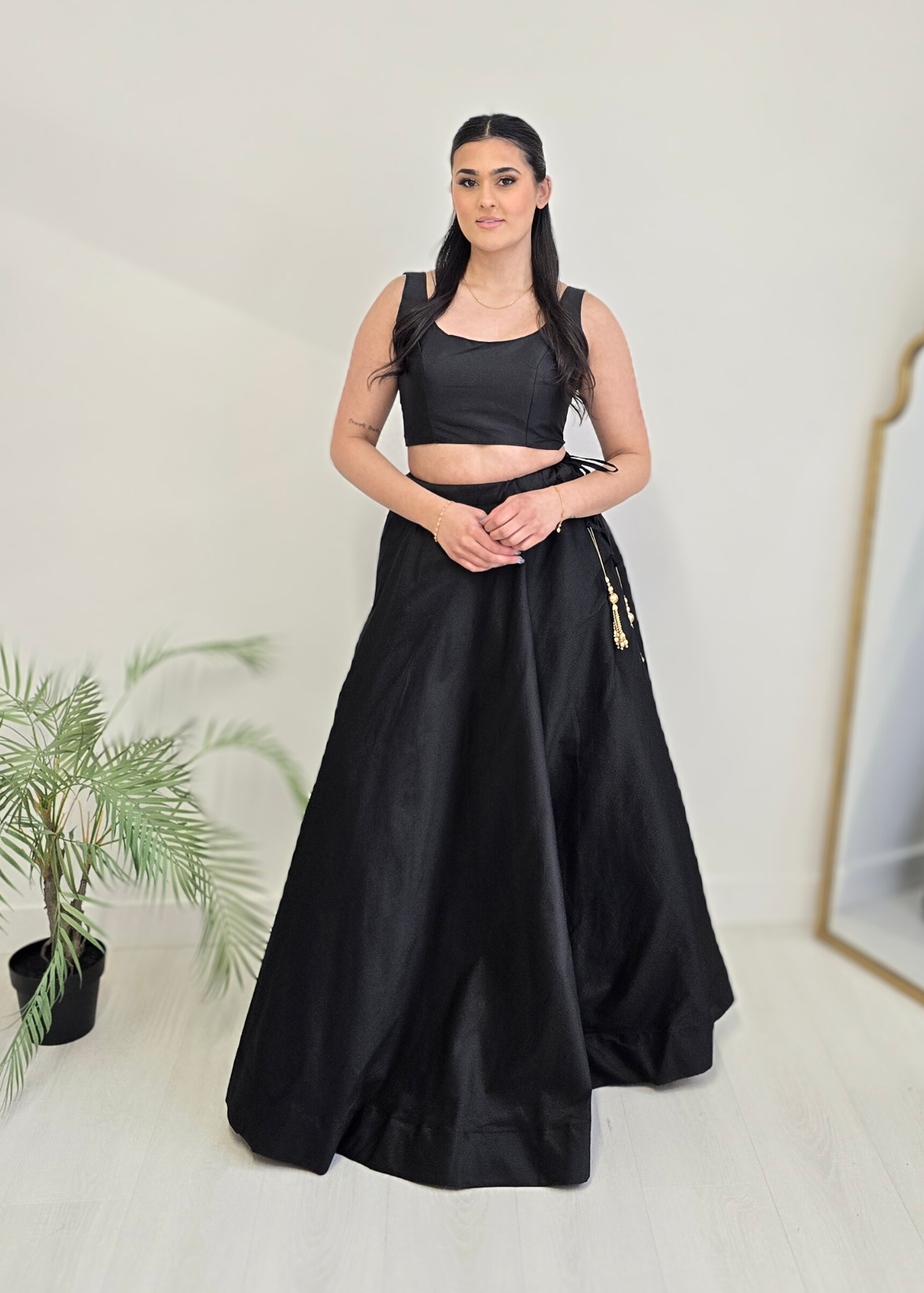 Nims Boutique Readymade Black Silk skirt/lehnga sizes 4-26