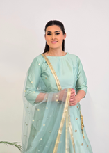 Nims Boutique Dusky Mint Net Sequin Dupatta/Chunni