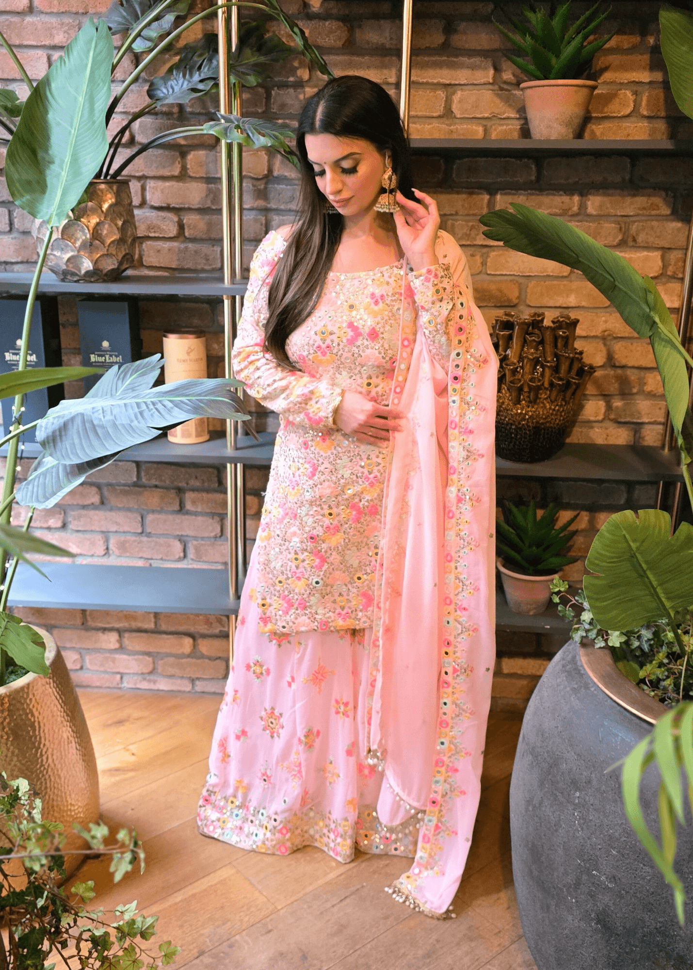 Nims Boutique Cienna Luxury Bright Pink Sharara Suit 8-10
