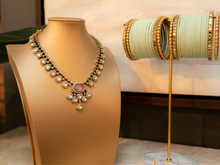 Nims Boutique Kavya Pink Stone Jewellery Set