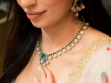 Nims Boutique Kavya Green Stone Jewellery Set