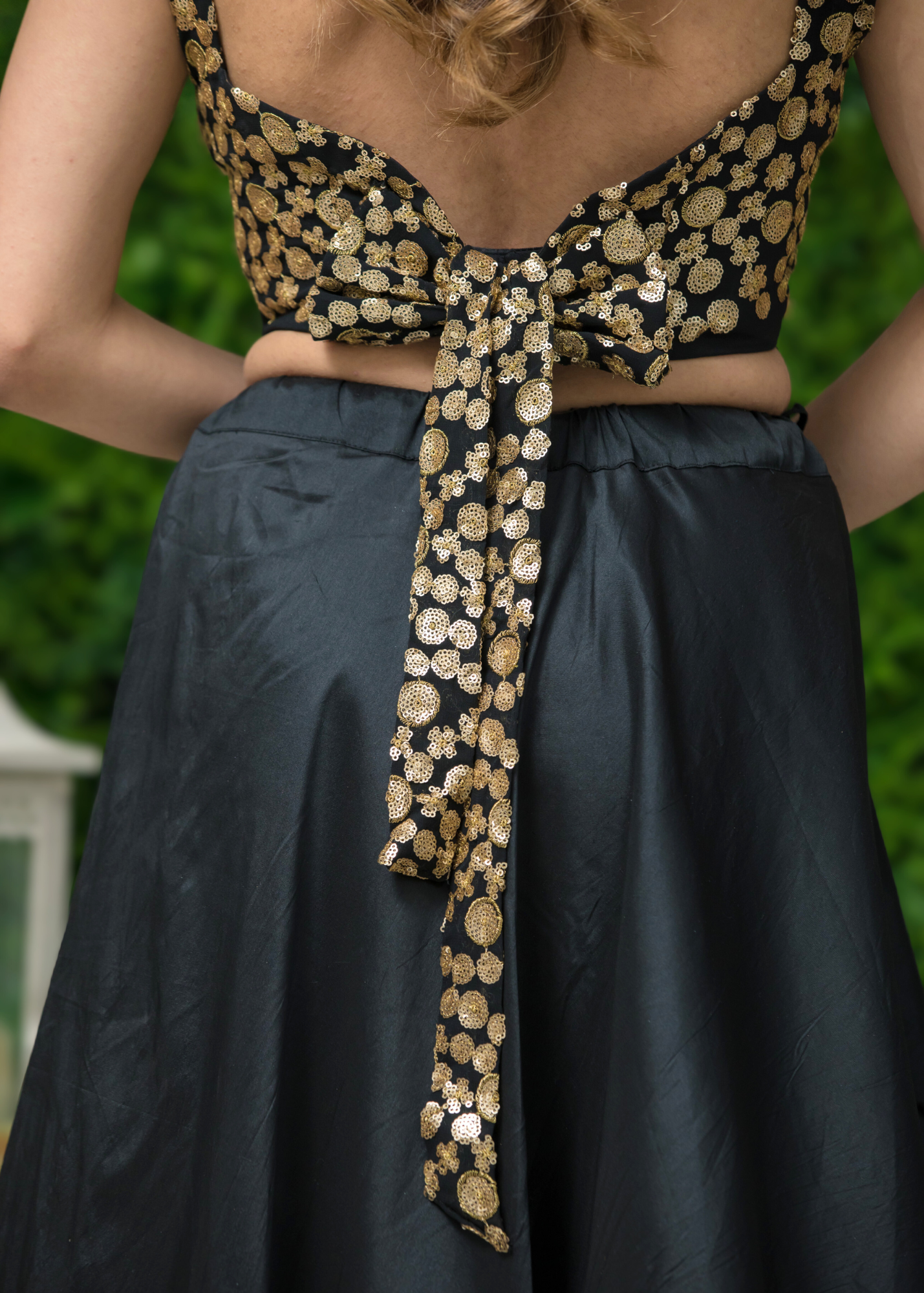 Luxury NB Black Sequin Bow Blouse (size 4-20)