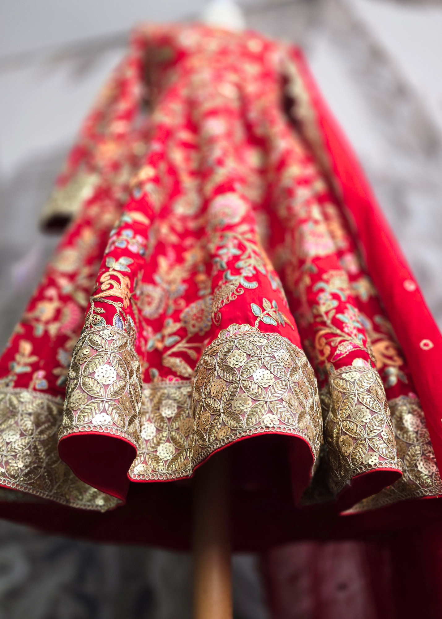 Amrita Red & Multicolour Anarkali Pajami Suit (sizes 6-10)