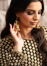 Emilia Royal Antique Gold & Gold Bead Hoop Chumka Earrings