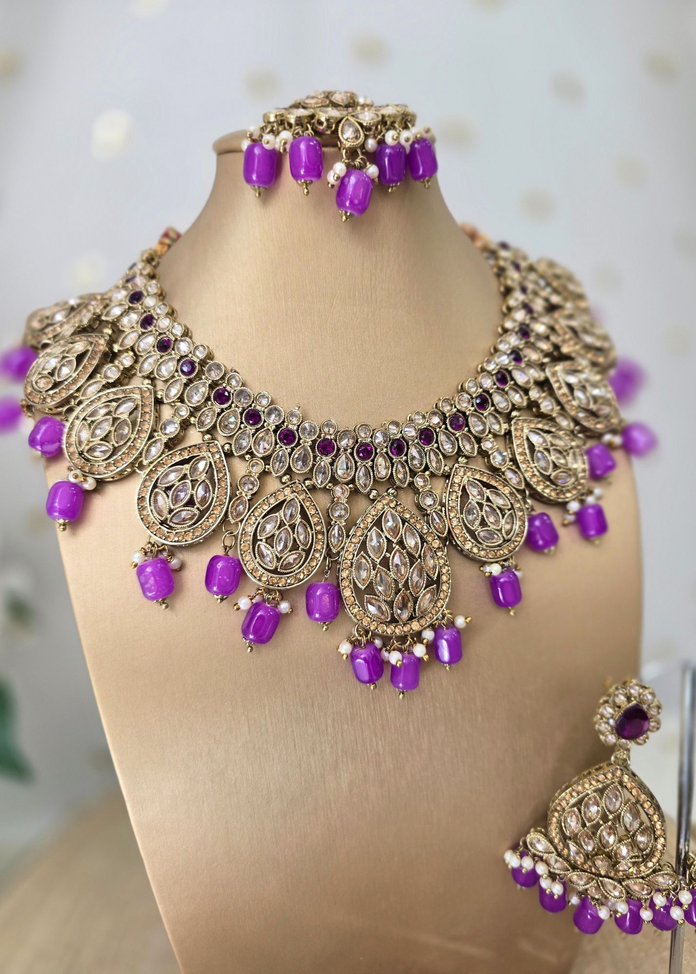 Polki Champagne Gold & Purple Set