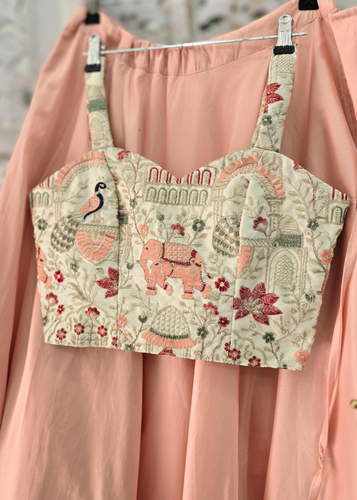 Elephant Ivory Embroidered Strap Blouse (4-16)
