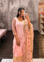 Long Sleeved Blush Pink Silk Salwar Suit (4-24)