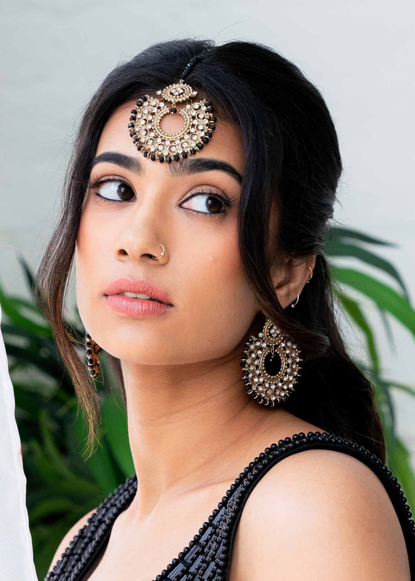 Royal Black Chand Tikka Set