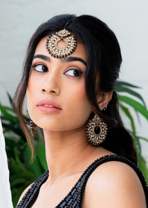 Royal Black Chand Tikka Set