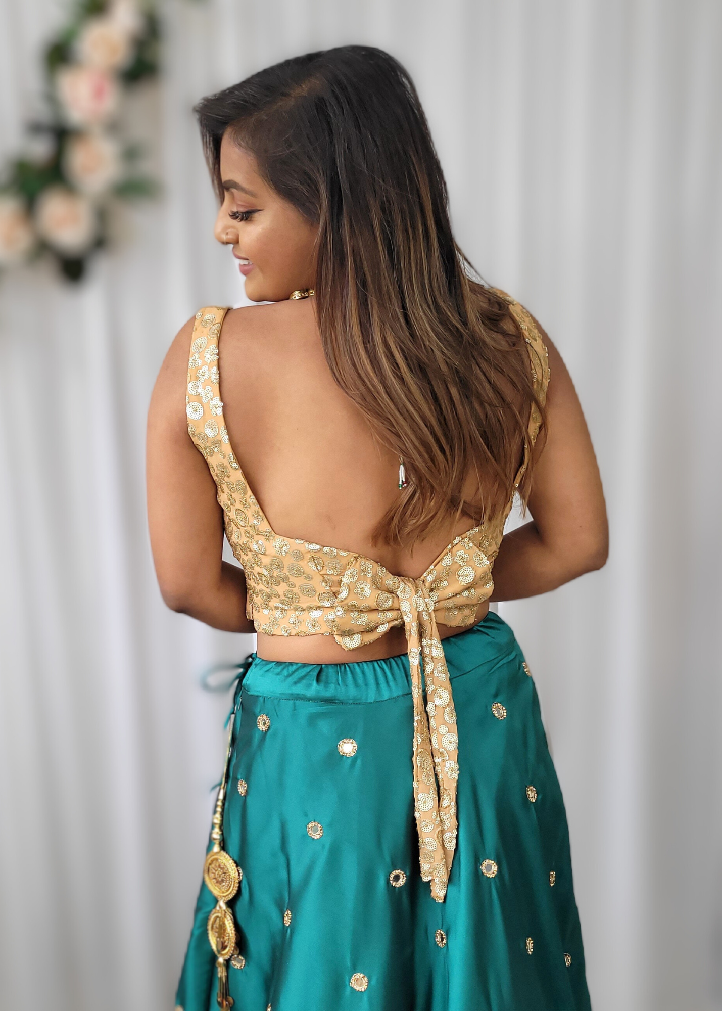 Luxury NB Gold Sequin Bow Blouse (size 4-20)