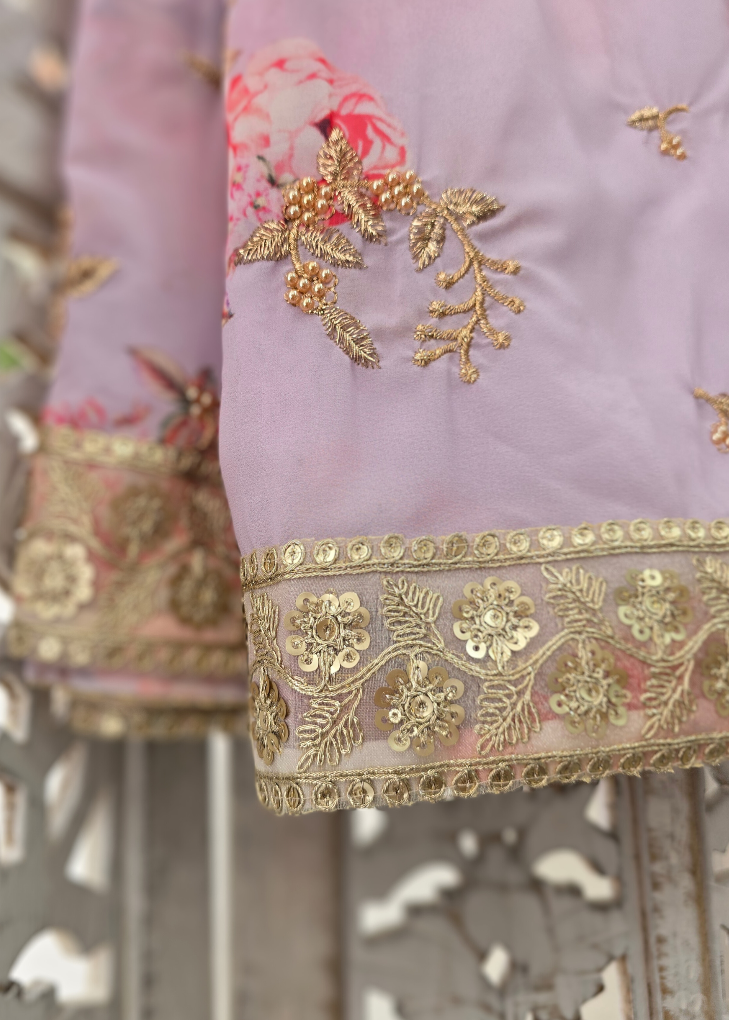 Limited Edition Lilac Floral Georgette Dupatta/Chunni