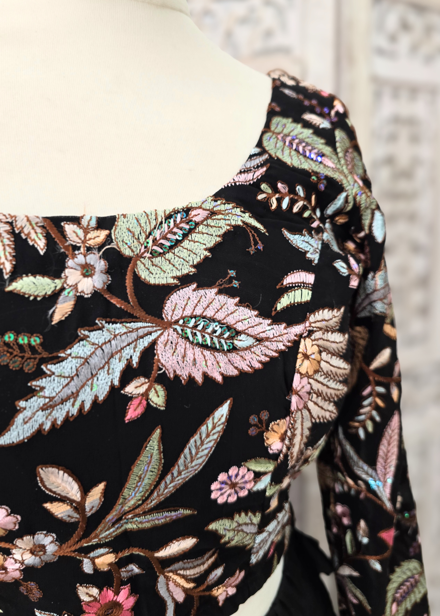 Luxury Sarika Black Long Sleeve Blouse (size 8-20)
