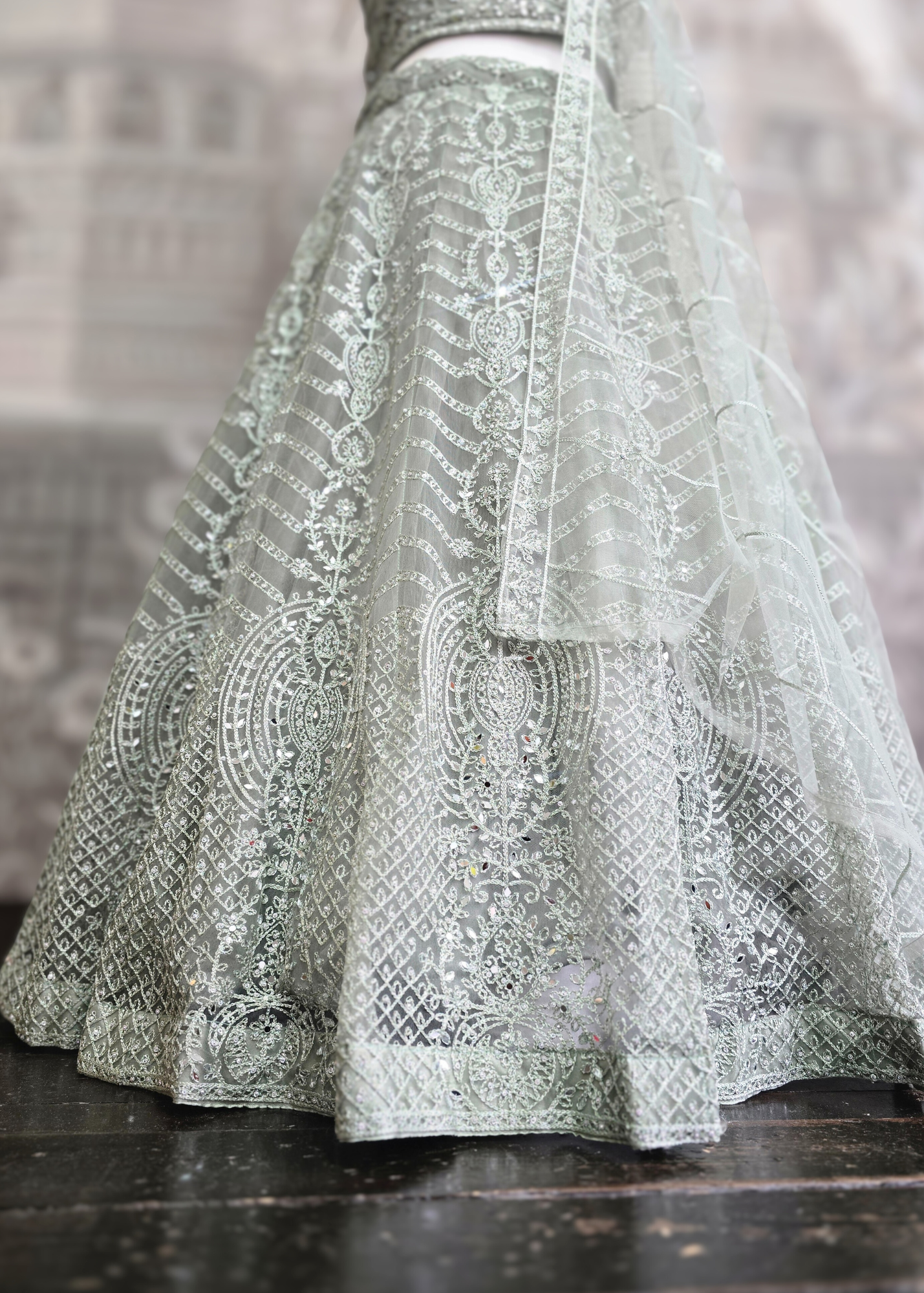 Luxury Pistachio Green Lehenga (size 18-20)