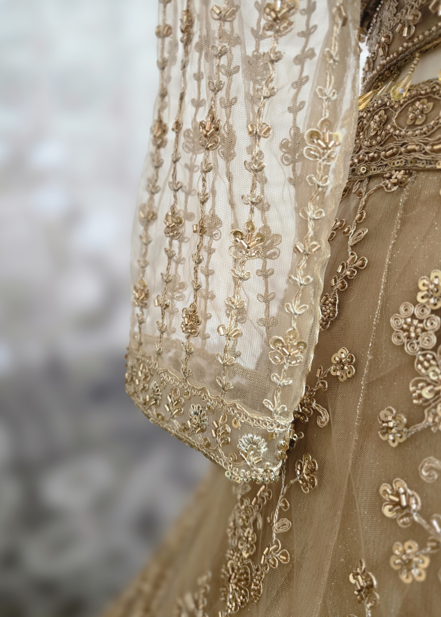 Luxury Champagne Gold Lehenga (size 12)