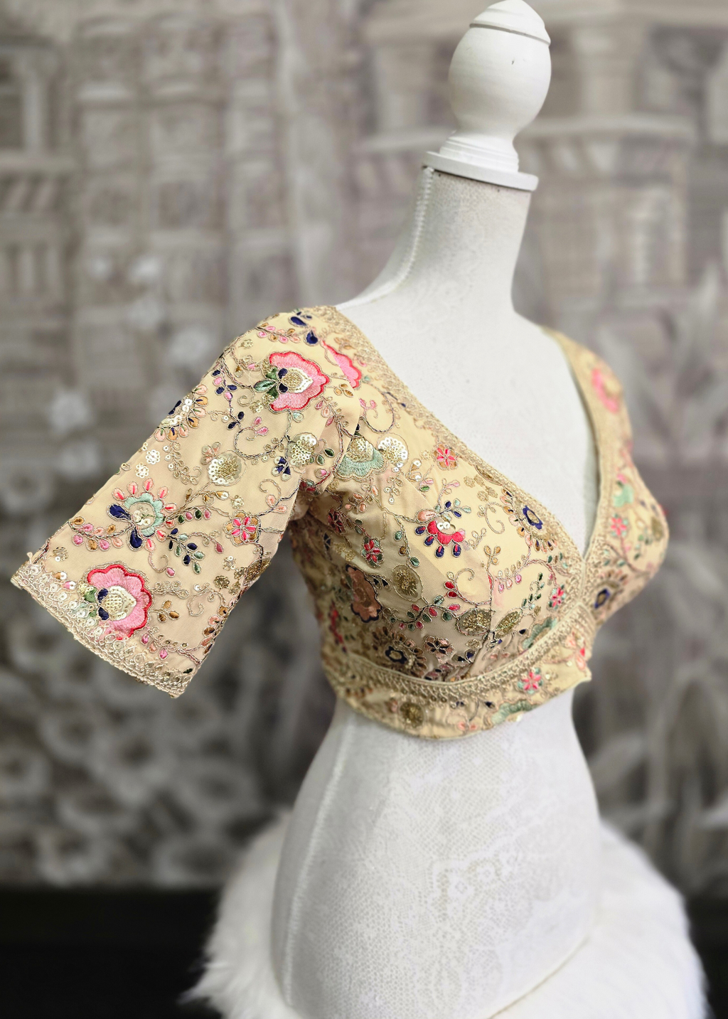 Genelia Gold Embroidered Blouse (10-12)