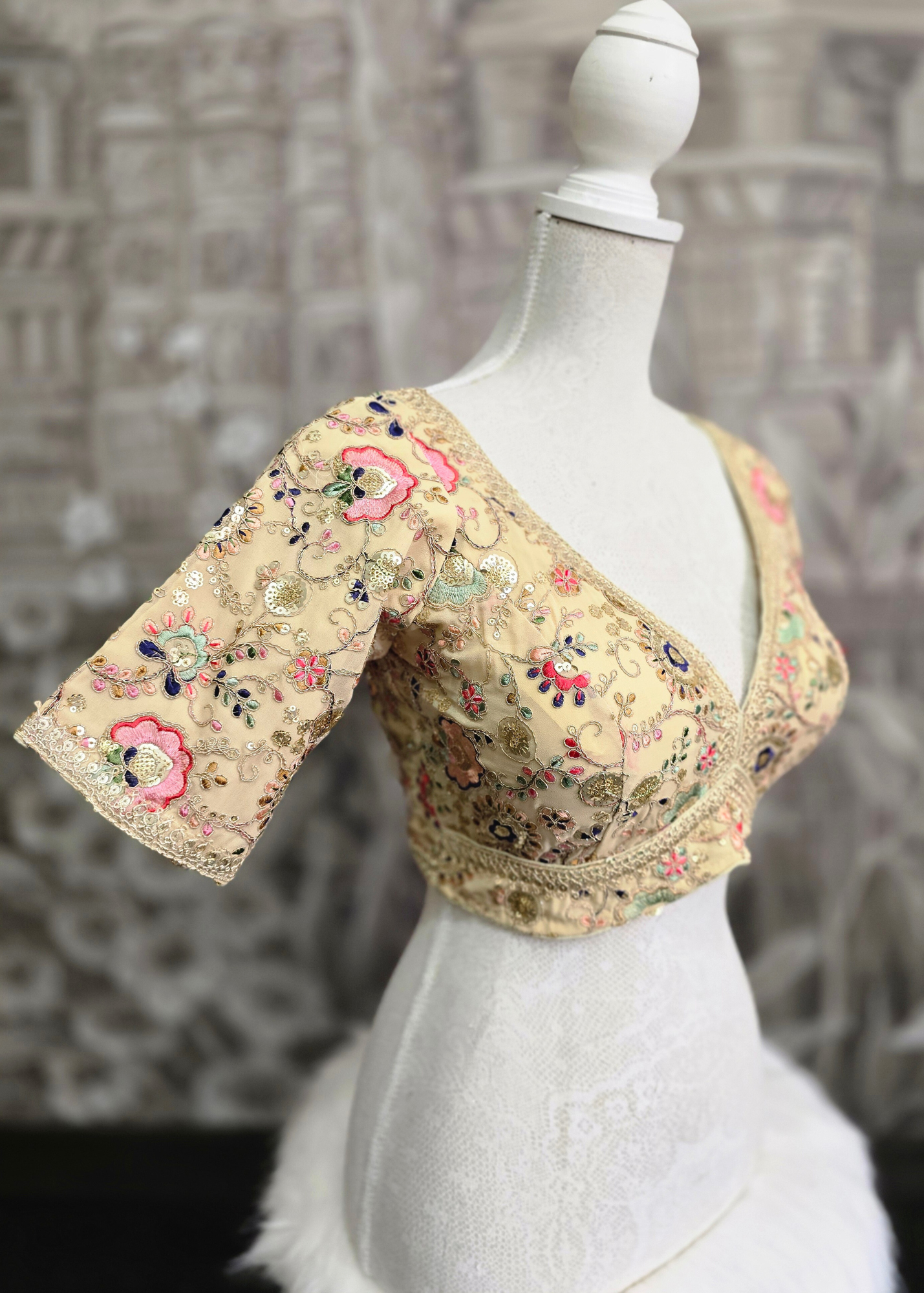 Genelia Gold Embroidered Blouse (10-12)