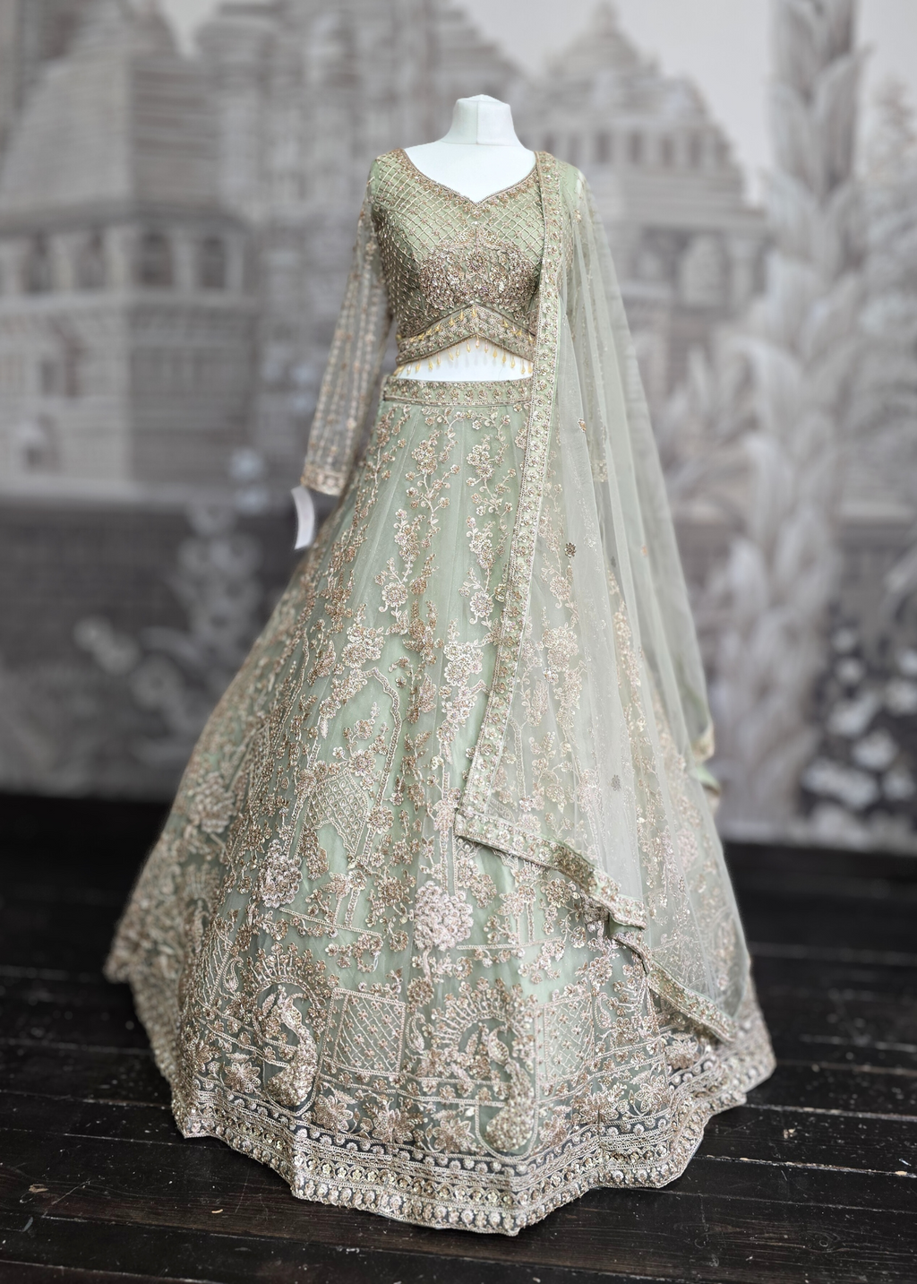 Luxury Mint Lehenga (size 12)