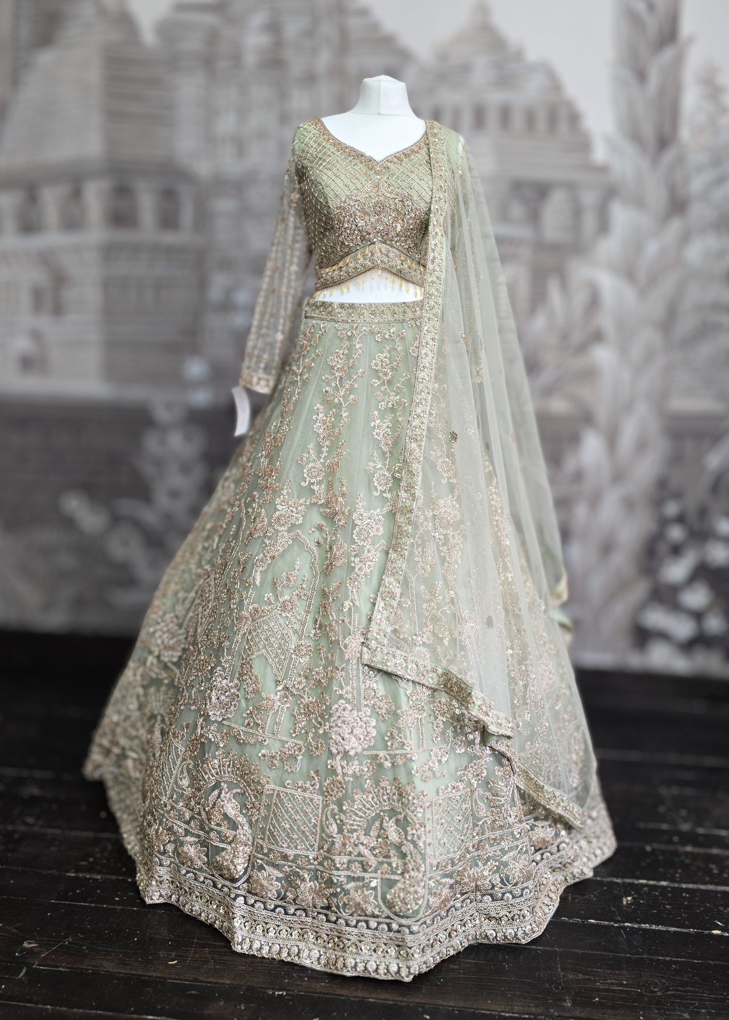 Luxury Mint Lehenga (size 12)