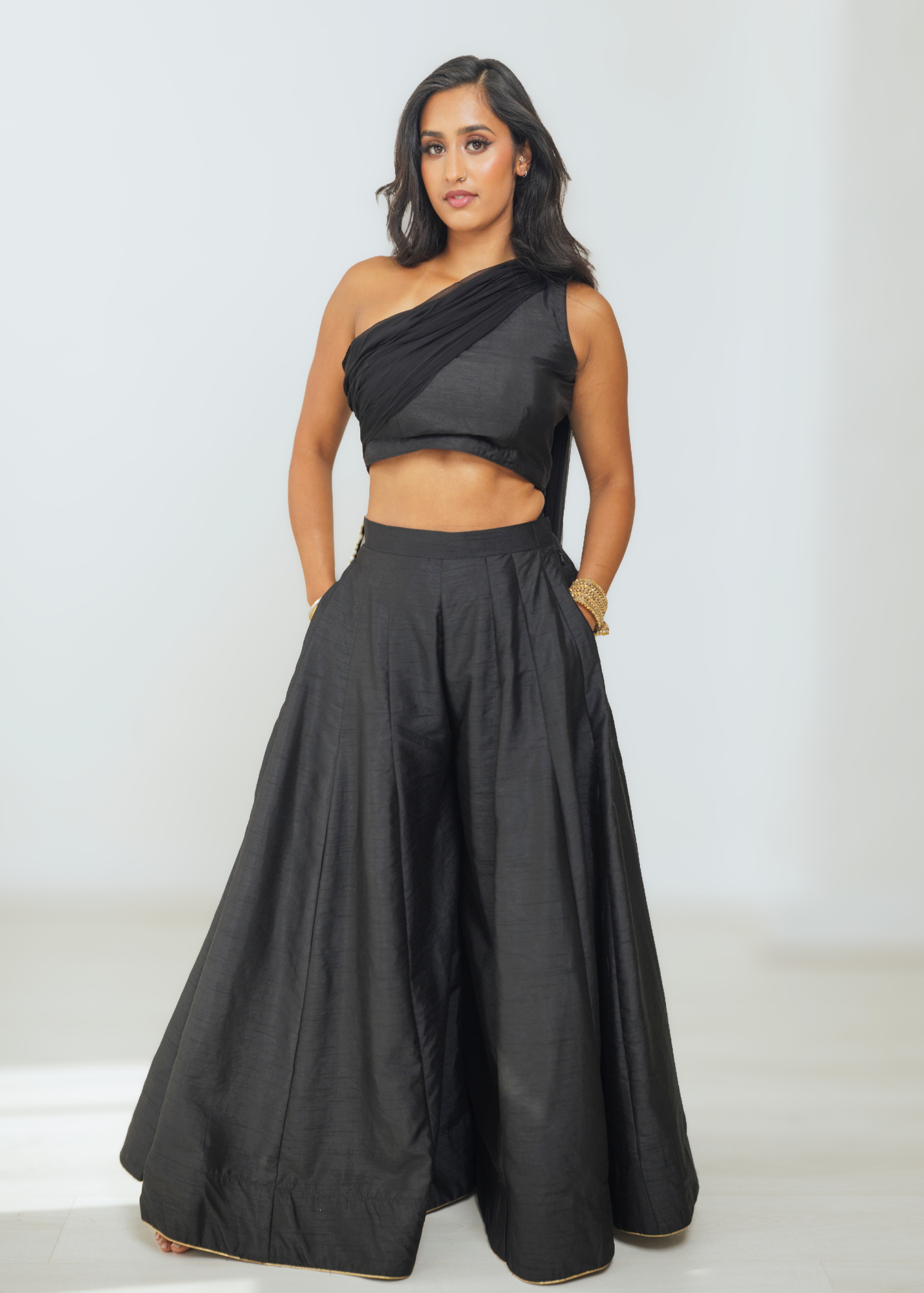 Arya Black Flared Trousers (sizes 4-14)